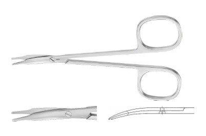 СТІВЕНС НОЖИЦІ З КВАДР. РУЧК. ВИГНУТІ Т/Т 115MM